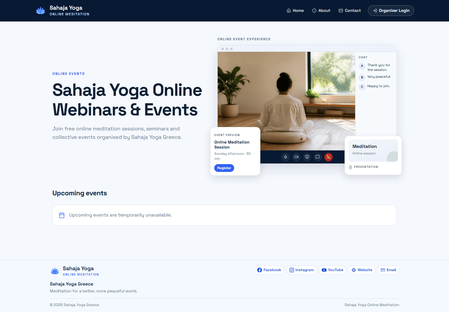 Sahaja Webinar Platform product view